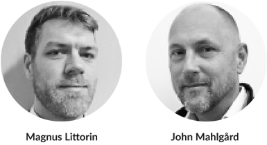 Porträttbild på Magnus Littorin och Jonn Mahlgård från Microsoft.