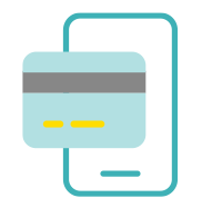 En ikon som visar en mobiltelefon med ett företagskort på skärmen.